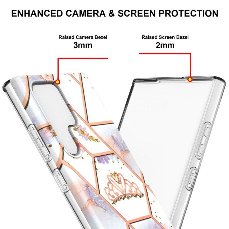 Hülle Für Samsung Galaxy S22 Ultra 5G Marmorierte Krone