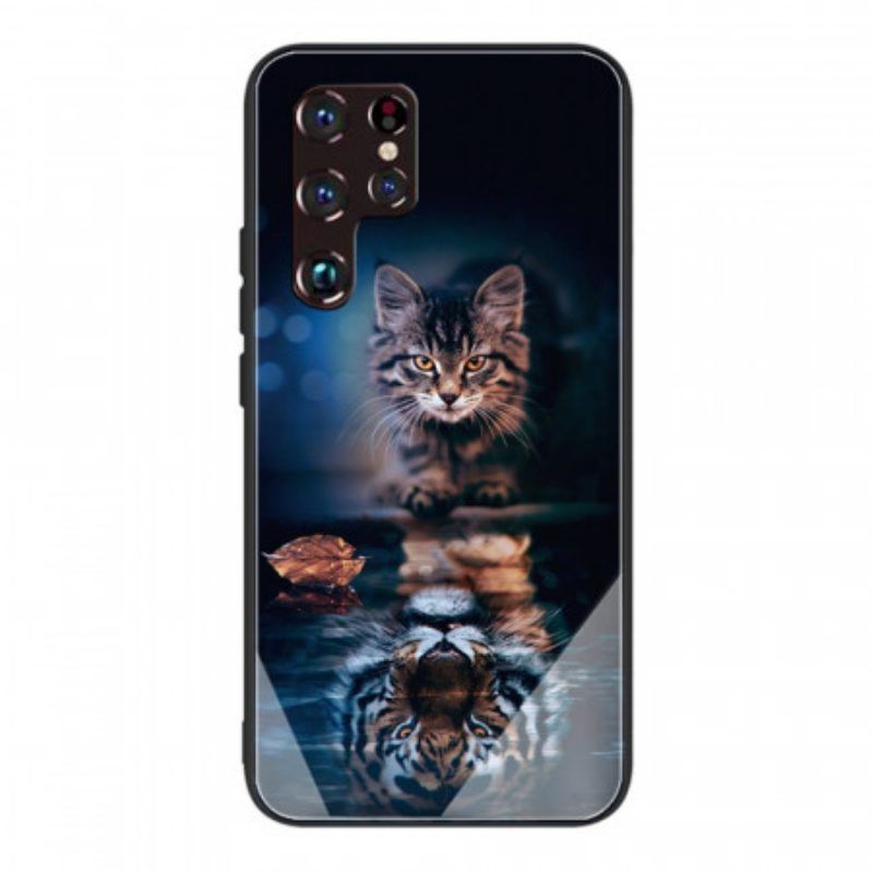 Hülle Für Samsung Galaxy S22 Ultra 5G Mein Tiger Gehärtetes Glas