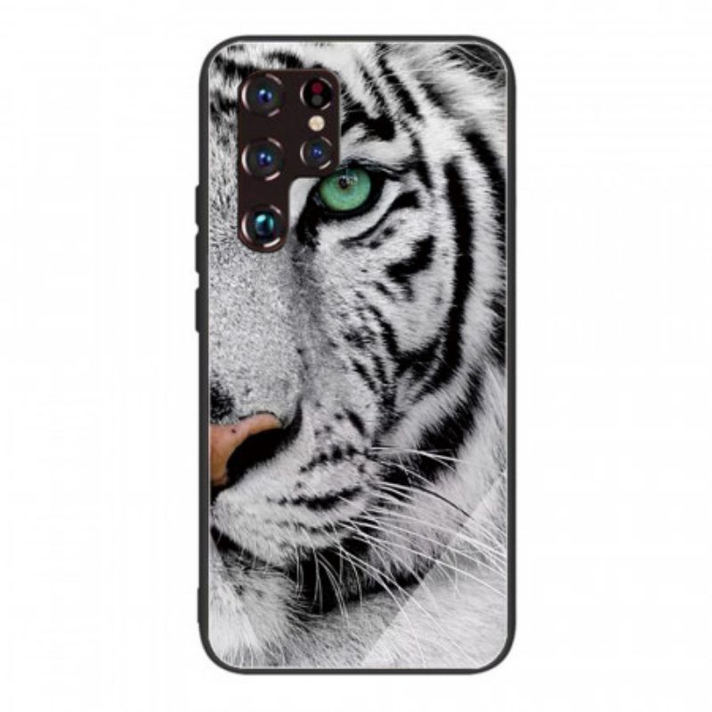 Hülle Für Samsung Galaxy S22 Ultra 5G Tiger-gehärtetes Glas