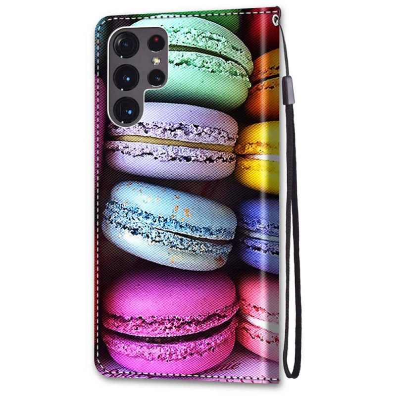 Lederhüllen Für Samsung Galaxy S22 Ultra 5G Macarons