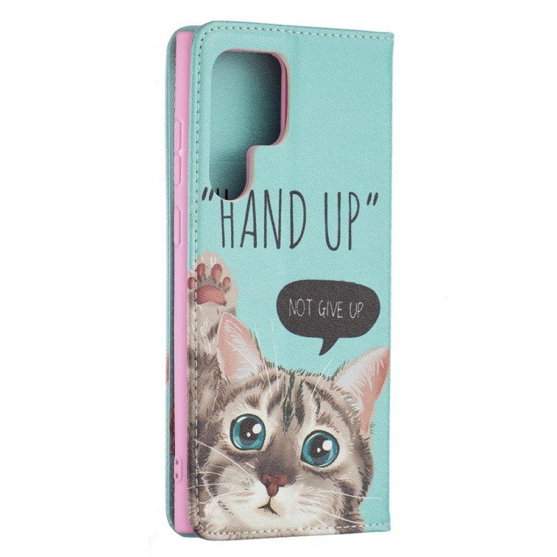 Schutzhülle Für Samsung Galaxy S22 Ultra 5G Flip Case Hand-up