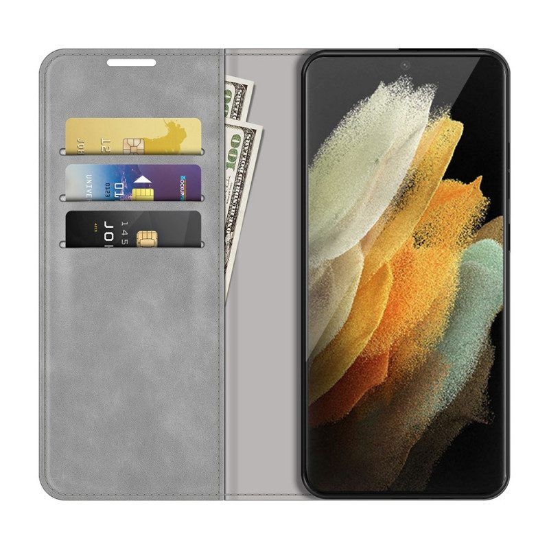 Schutzhülle Für Samsung Galaxy S22 Ultra 5G Flip Case Stil: Lederdesign