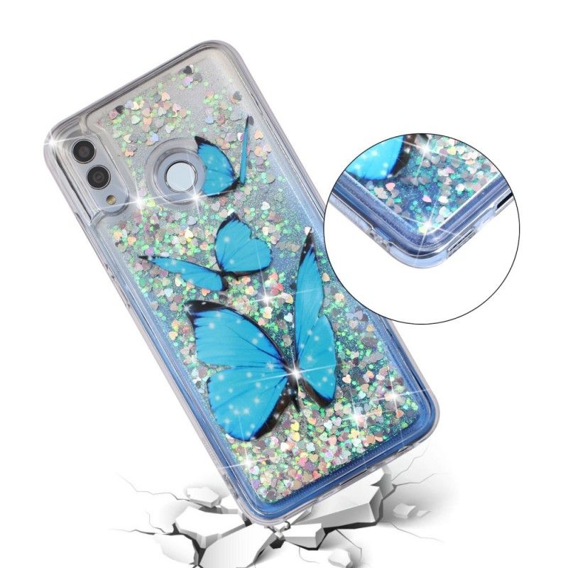 Hülle Für Honor 10 Lite Glitzernde Fliegende Schmetterlinge