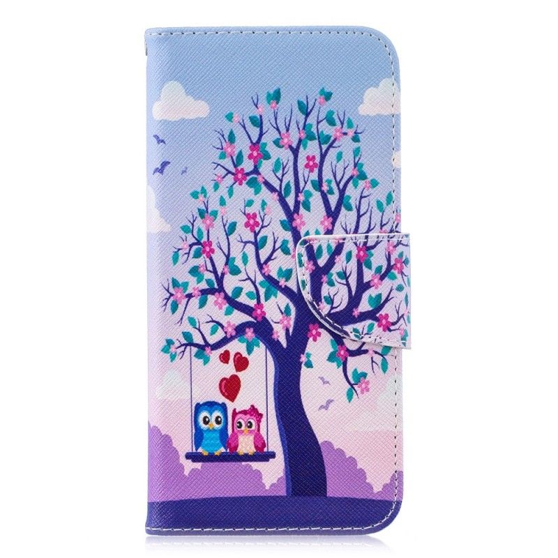 Lederhüllen Honor 10 Lite Eulen Auf Der Schaukel
