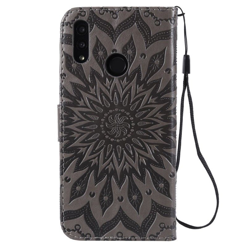 Lederhüllen Honor 10 Lite Grau Sonnenblume