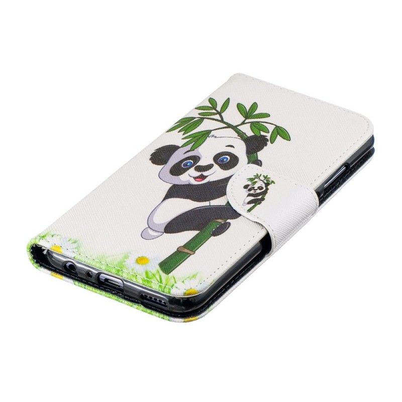 Lederhüllen Honor 10 Lite Handyhülle Panda Auf Bambus