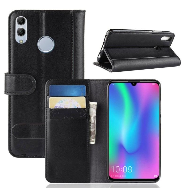 Lederhüllen Honor 10 Lite Schwarz Gespaltenes Leder