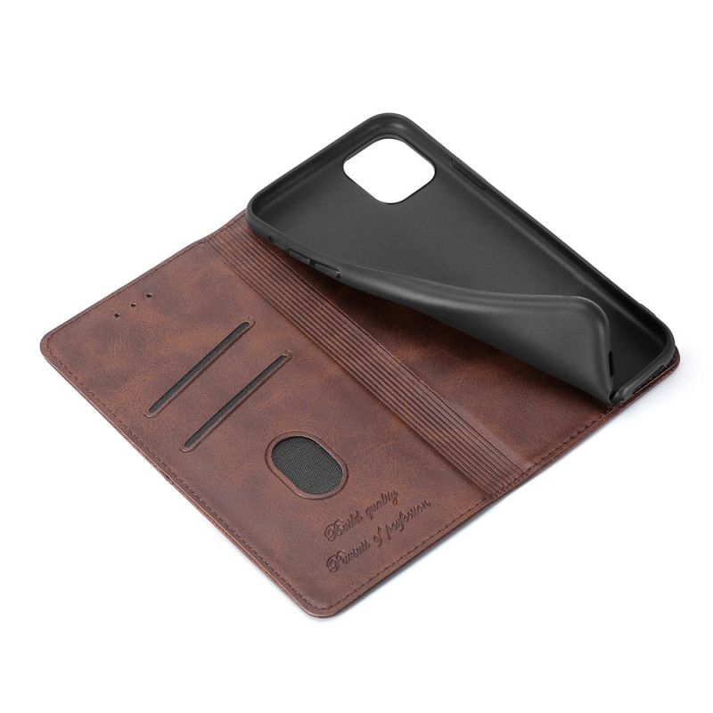 Flip Case Für Samsung Galaxy M51 Schwarz Couture-Lederstil