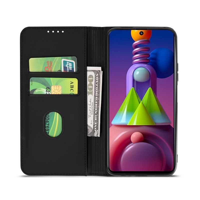 Flip Case Für Samsung Galaxy M51 Schwarz Inhaber Einer Unterstützungskarte