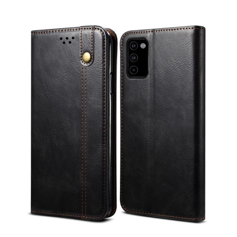 Flip Case Samsung Galaxy M51 Schwarz Gewachstes Kunstleder