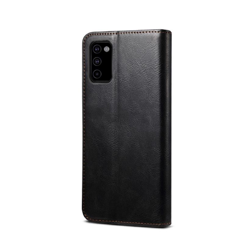 Flip Case Samsung Galaxy M51 Schwarz Gewachstes Kunstleder