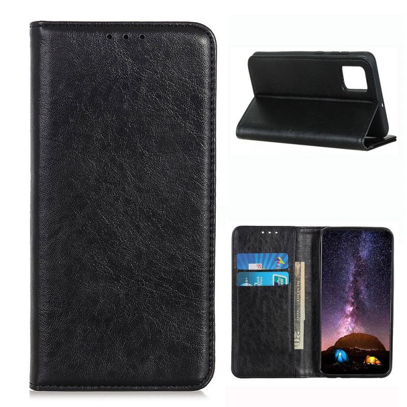 Flip Case Samsung Galaxy M51 Schwarz Handyhülle Geteilter Lederstil