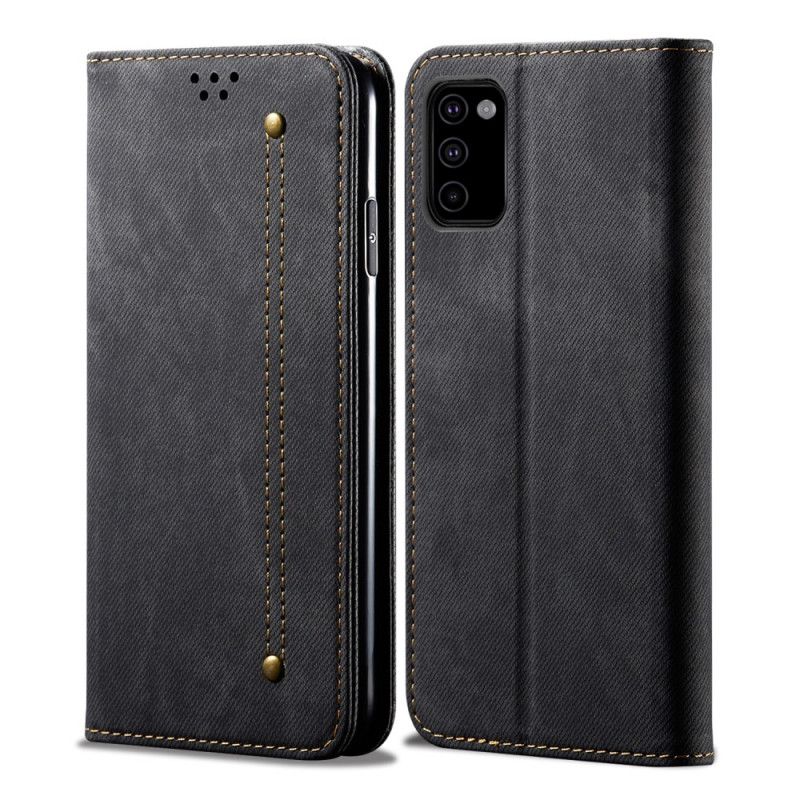 Flip Case Samsung Galaxy M51 Schwarz Jeansstoff
