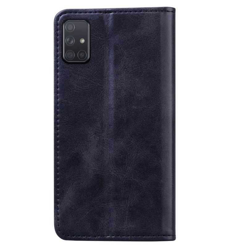 Flip Case Samsung Galaxy M51 Schwarz Zweifarbiger Business-Ledereffekt