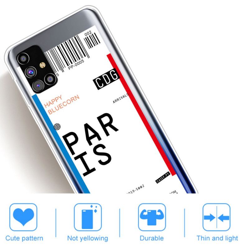 Hülle Für Samsung Galaxy M51 Bordkarte Nach Paris