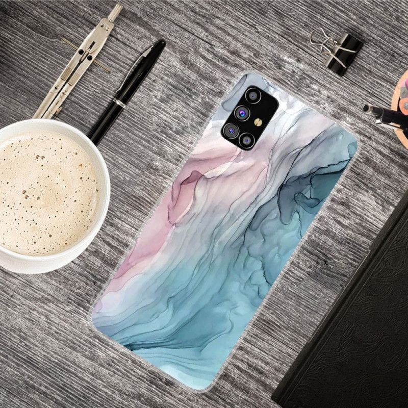 Hülle Für Samsung Galaxy M51 Grau Farbiger Marmor
