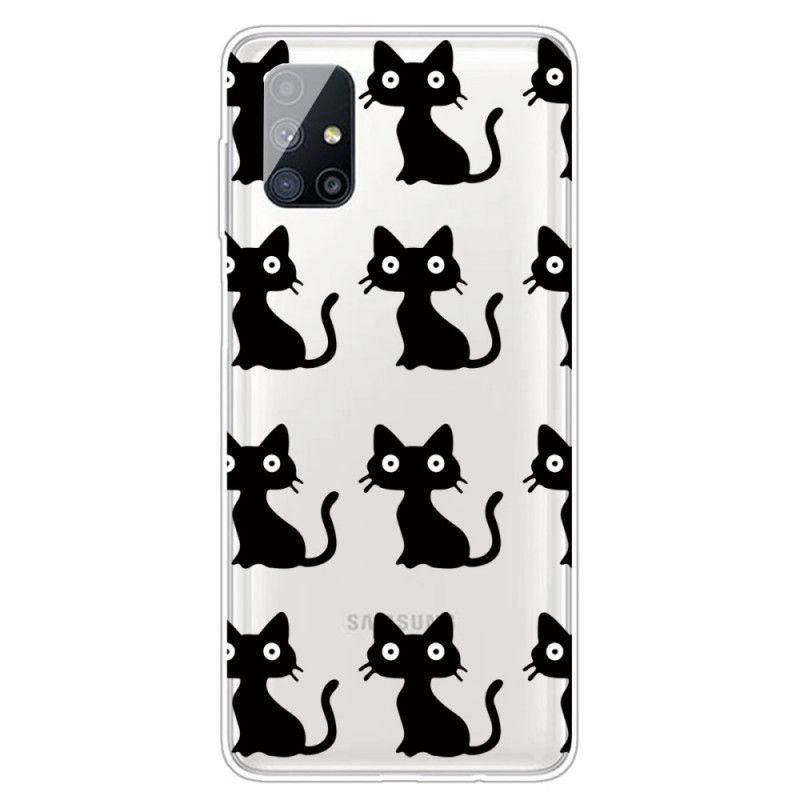 Hülle Für Samsung Galaxy M51 Mehrere Schwarze Katzen