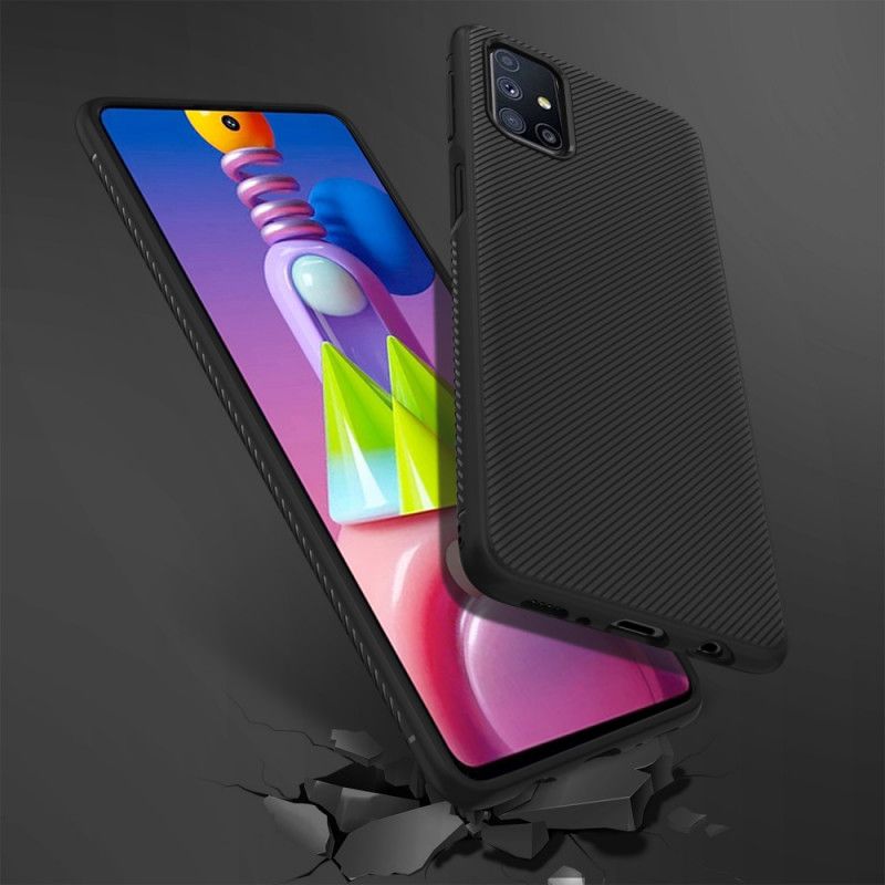 Hülle Für Samsung Galaxy M51 Schwarz Jazzserien-Twill