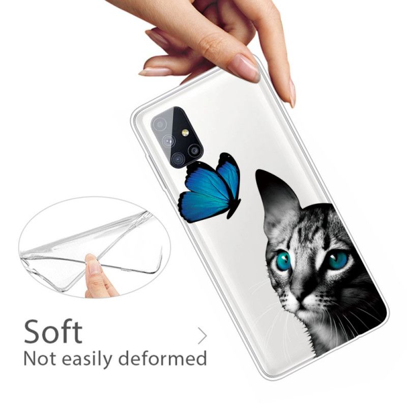Hülle Für Samsung Galaxy M51Cat Und Schmetterling