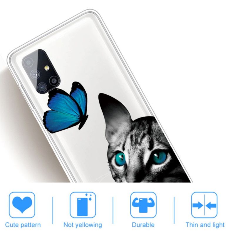 Hülle Für Samsung Galaxy M51Cat Und Schmetterling