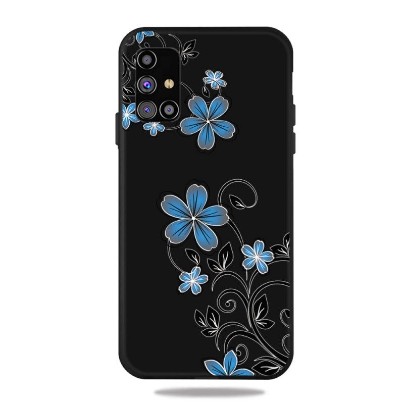 Hülle Samsung Galaxy M51 Blaue Blüten
