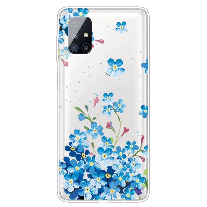 Hülle Samsung Galaxy M51 Blaue Blüten