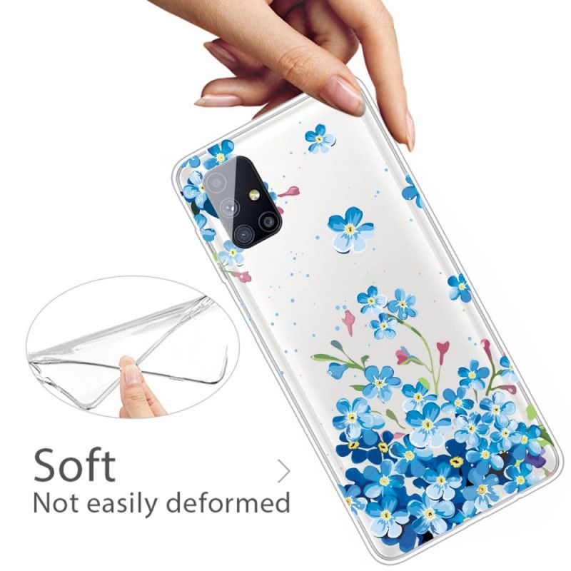 Hülle Samsung Galaxy M51 Blaue Blüten