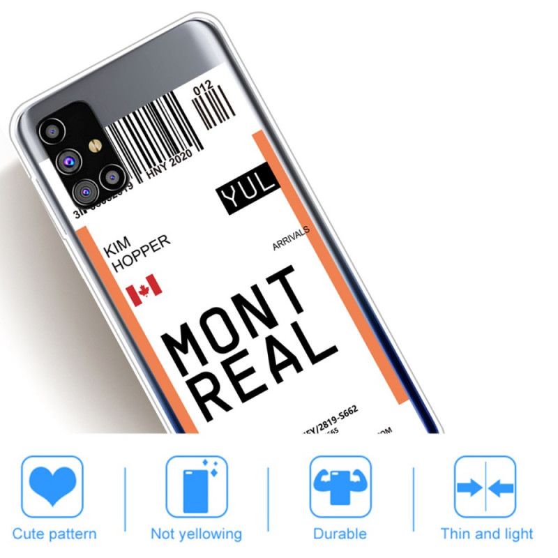 Hülle Samsung Galaxy M51 Bordkarte Nach Montreal