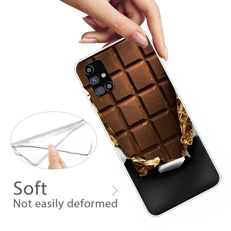 Hülle Samsung Galaxy M51 Braun Flexible Schokolade