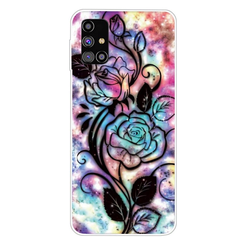 Hülle Samsung Galaxy M51 Grafische Blume