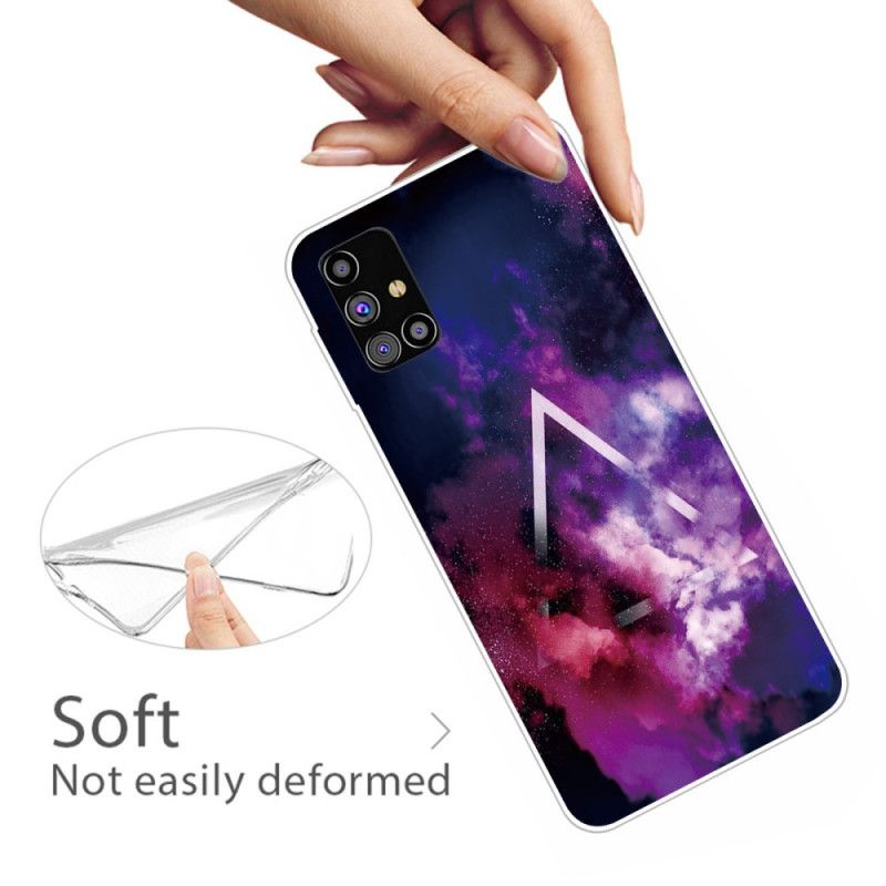 Hülle Samsung Galaxy M51 Grau Flexible Geometrie