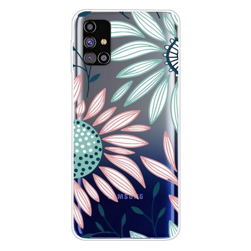 Hülle Samsung Galaxy M51 Grün Premium Blumen