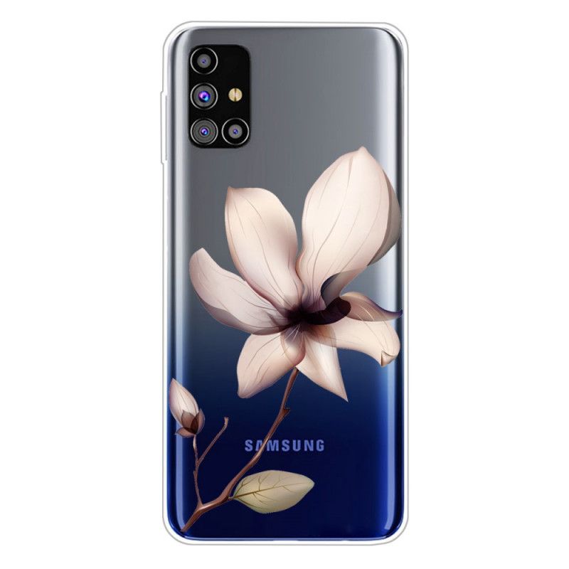 Hülle Samsung Galaxy M51 Grün Premium Blumen