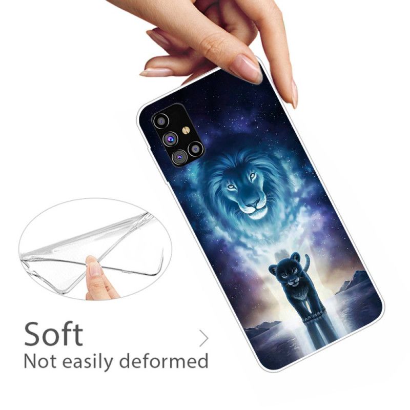 Hülle Samsung Galaxy M51 Handyhülle Löwenbaby