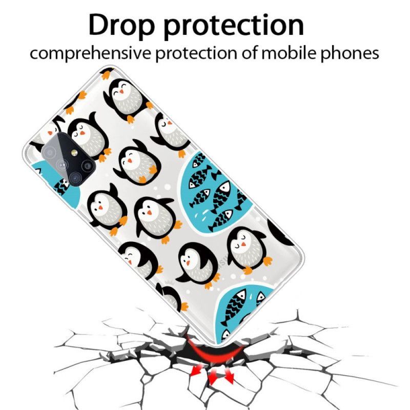 Hülle Samsung Galaxy M51 Handyhülle Pinguine Und Fische