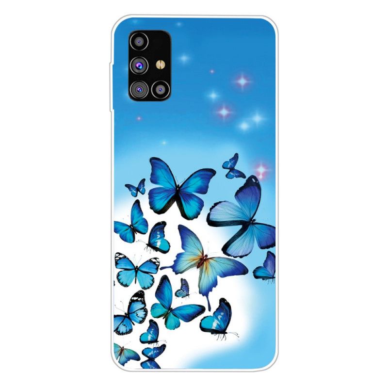 Hülle Samsung Galaxy M51 Handyhülle Schmetterlinge Schmetterlinge