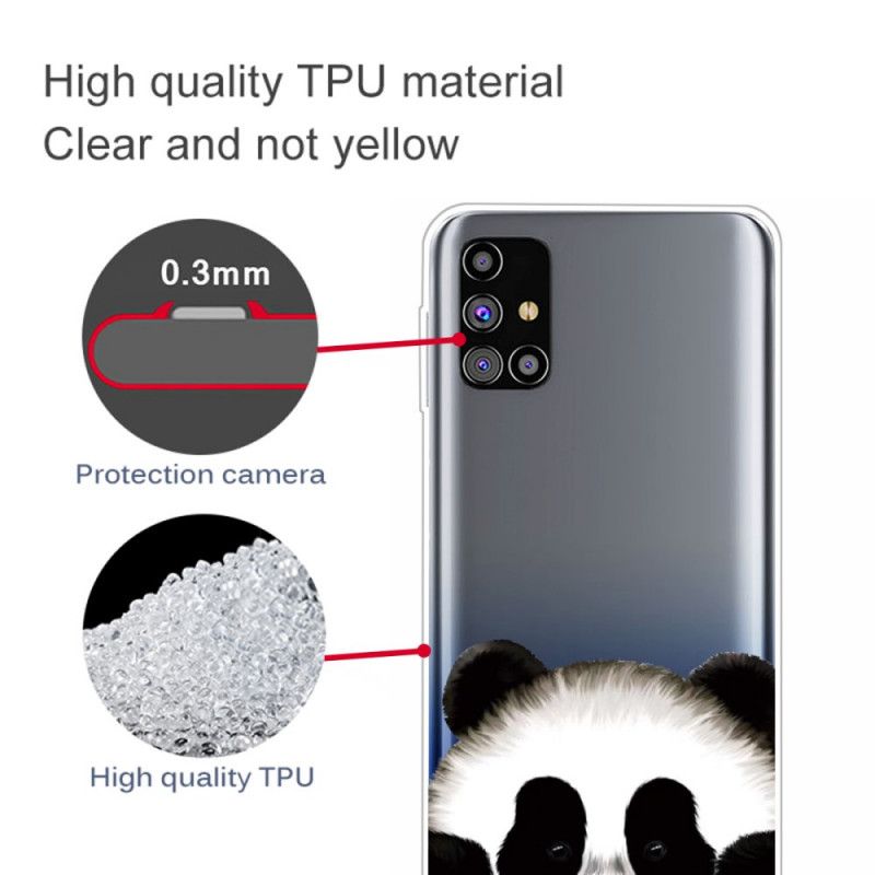 Hülle Samsung Galaxy M51 Handyhülle Transparenter Panda