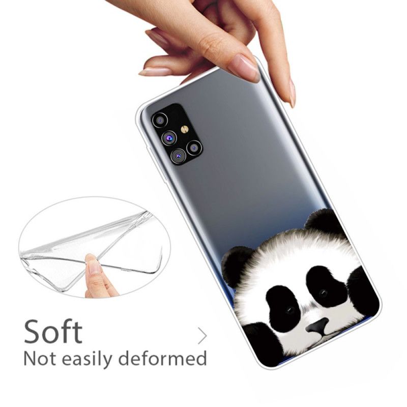Hülle Samsung Galaxy M51 Handyhülle Transparenter Panda