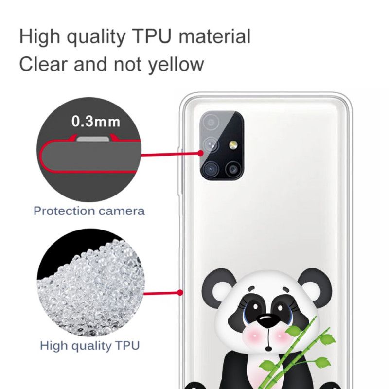 Hülle Samsung Galaxy M51 Handyhülle Transparenter Trauriger Panda