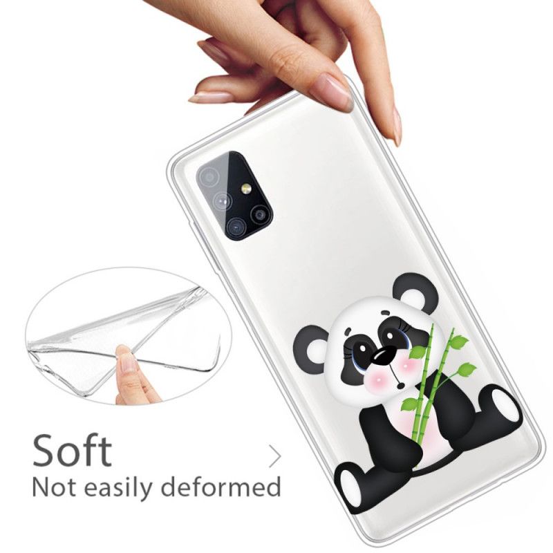 Hülle Samsung Galaxy M51 Handyhülle Transparenter Trauriger Panda