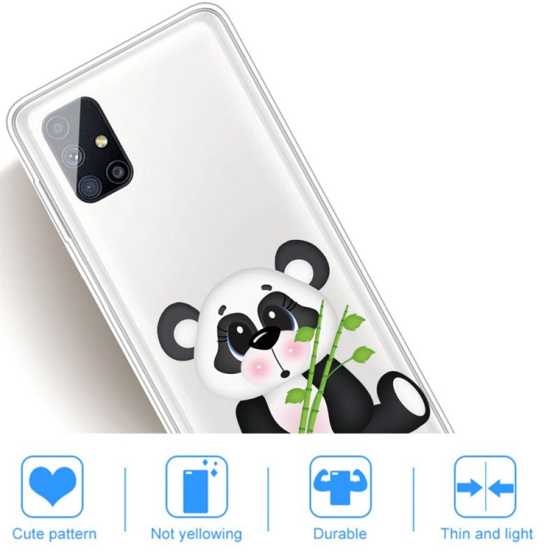 Hülle Samsung Galaxy M51 Handyhülle Transparenter Trauriger Panda