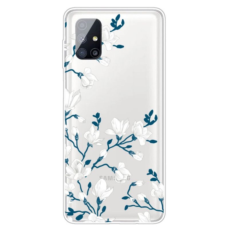 Hülle Samsung Galaxy M51 Handyhülle Weiße Blüten