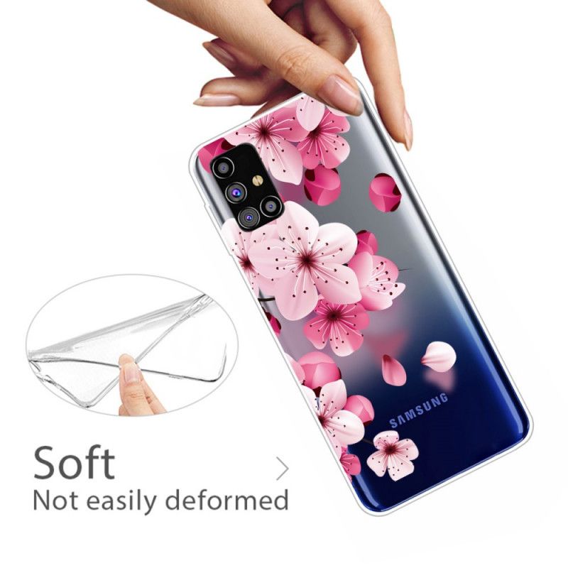 Hülle Samsung Galaxy M51 Kleine Rosa Blüten