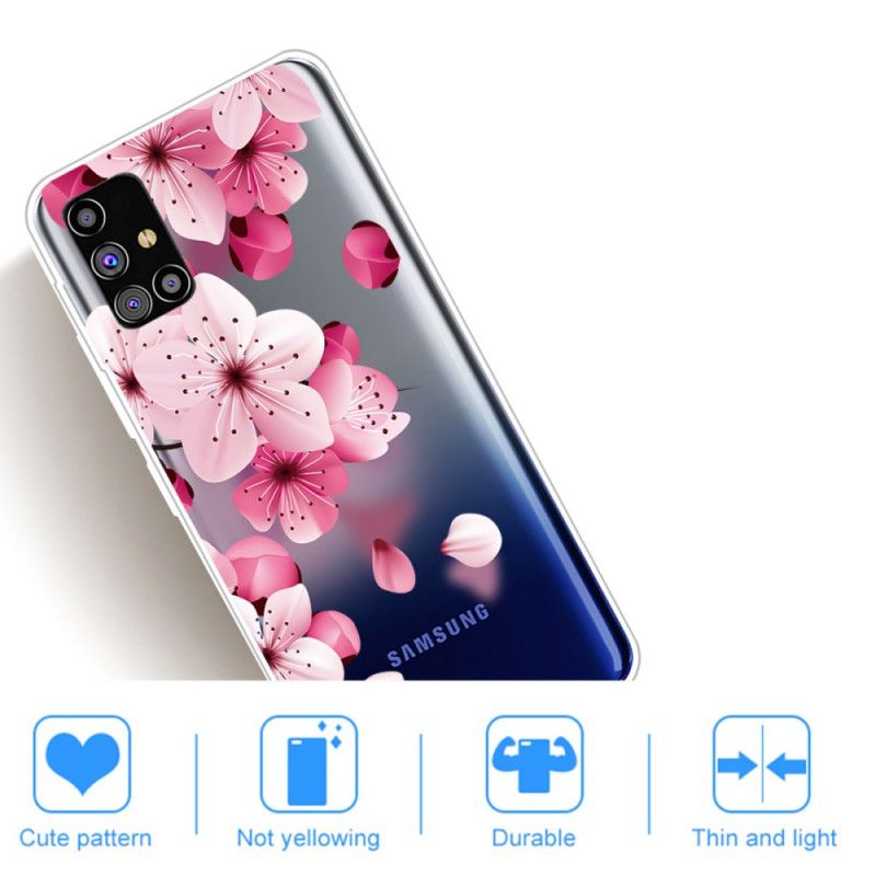 Hülle Samsung Galaxy M51 Kleine Rosa Blüten