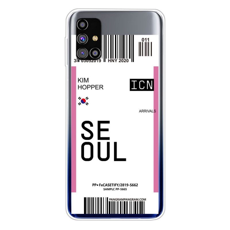 Hülle Samsung Galaxy M51 Magenta Handyhülle Bordkarte Nach Seoul