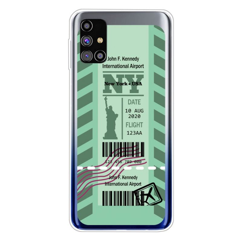 Hülle Samsung Galaxy M51 Schwarz Bordkarte Nach New York