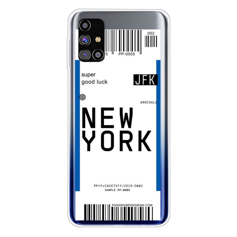 Hülle Samsung Galaxy M51 Schwarz Bordkarte Nach New York