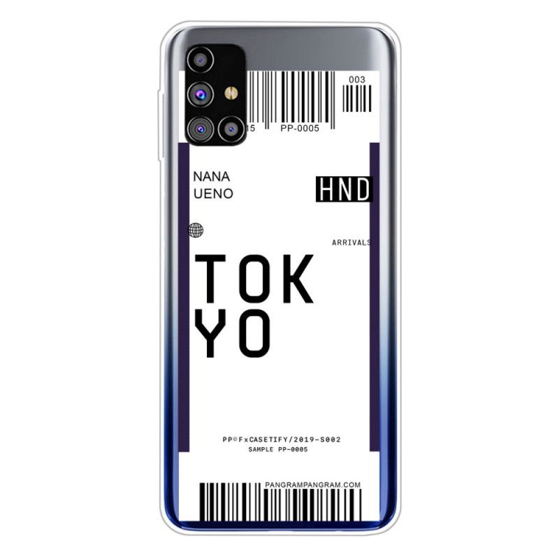 Hülle Samsung Galaxy M51 Schwarz Bordkarte Tokio