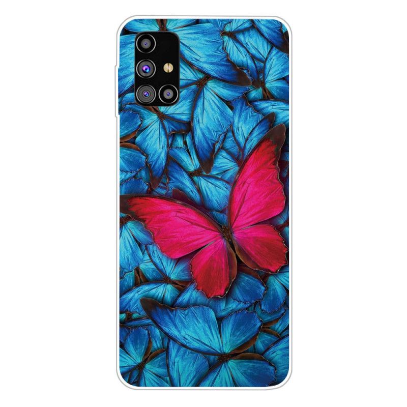 Hülle Samsung Galaxy M51 Schwarz Flexible Schmetterlinge
