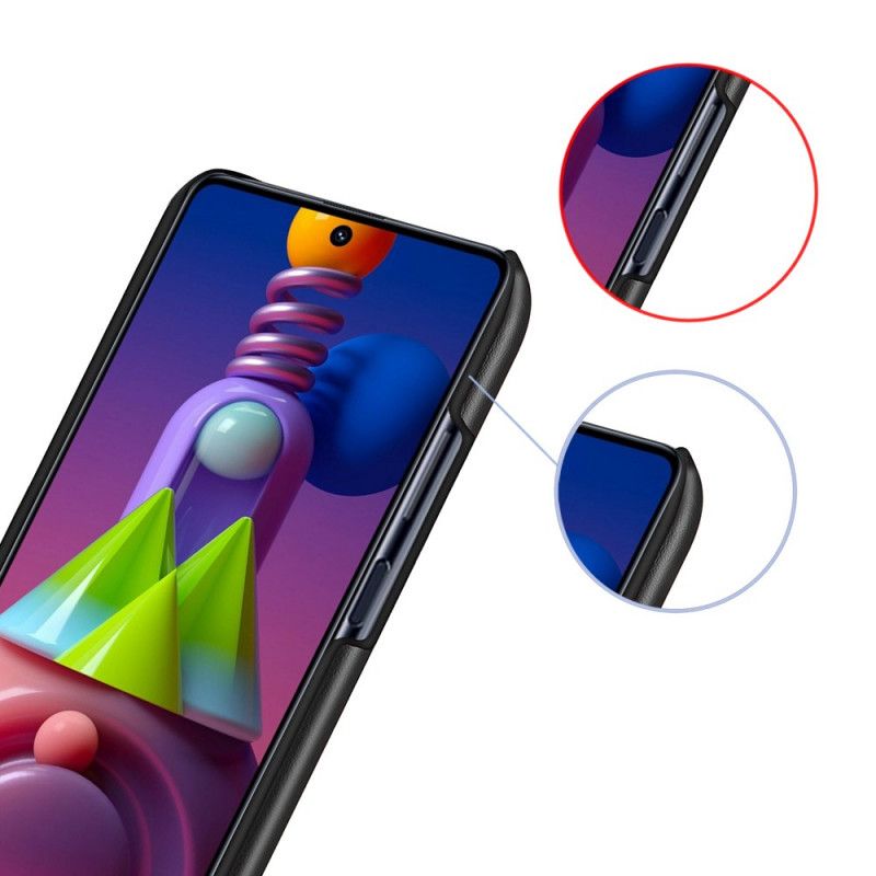 Hülle Samsung Galaxy M51 Schwarz Handyhülle Ksq Zweifarbiger Ledereffekt